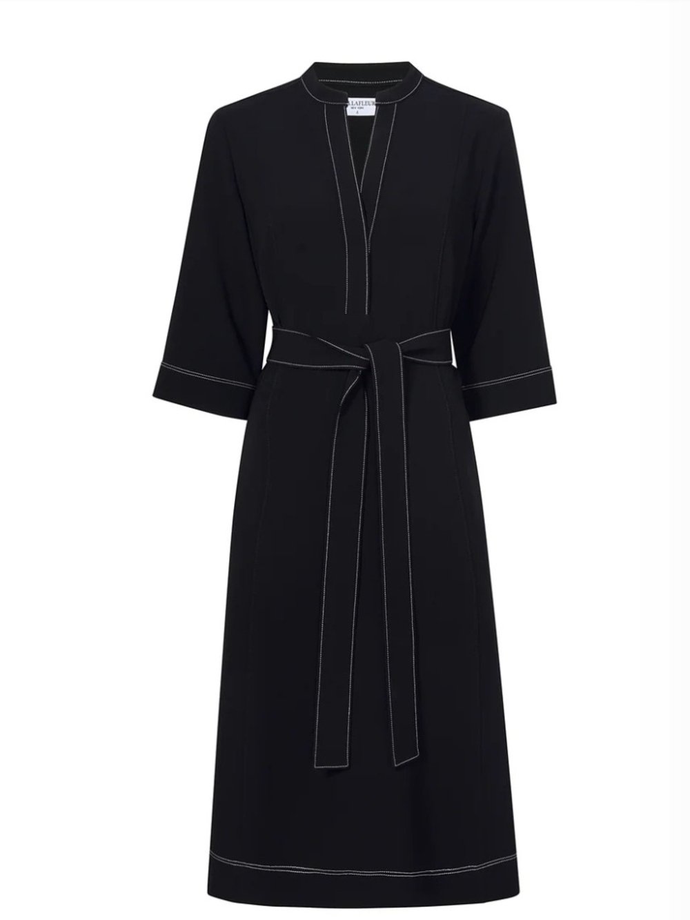 MM LaFleur Black Midi Dress with Contrast Stitching - XL - Picture 4 of 14